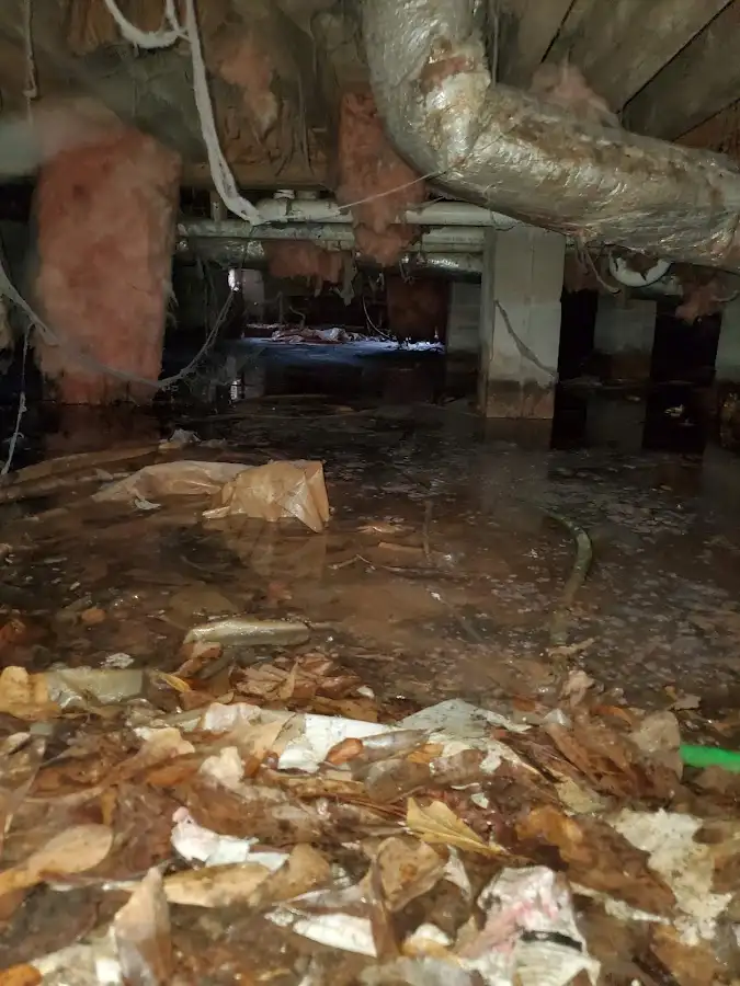 Crawl space flood assessment for Commercial Water Damage Restoration in East Whiteland